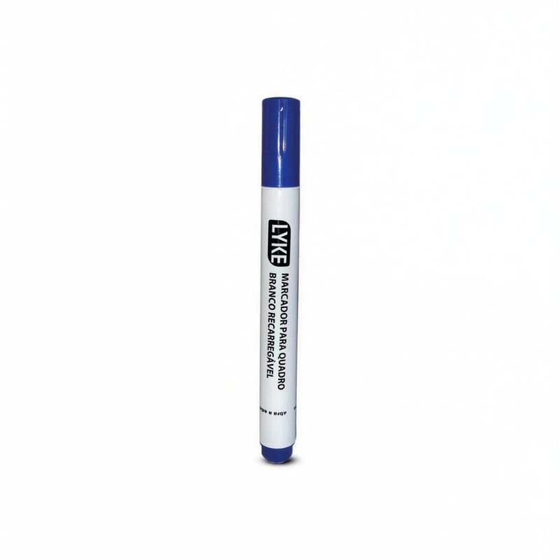 Marcador P/ Quadro Branco Recarregável Azul C/ Ponta Redonda 5mm Lyke (01 Unidade)
