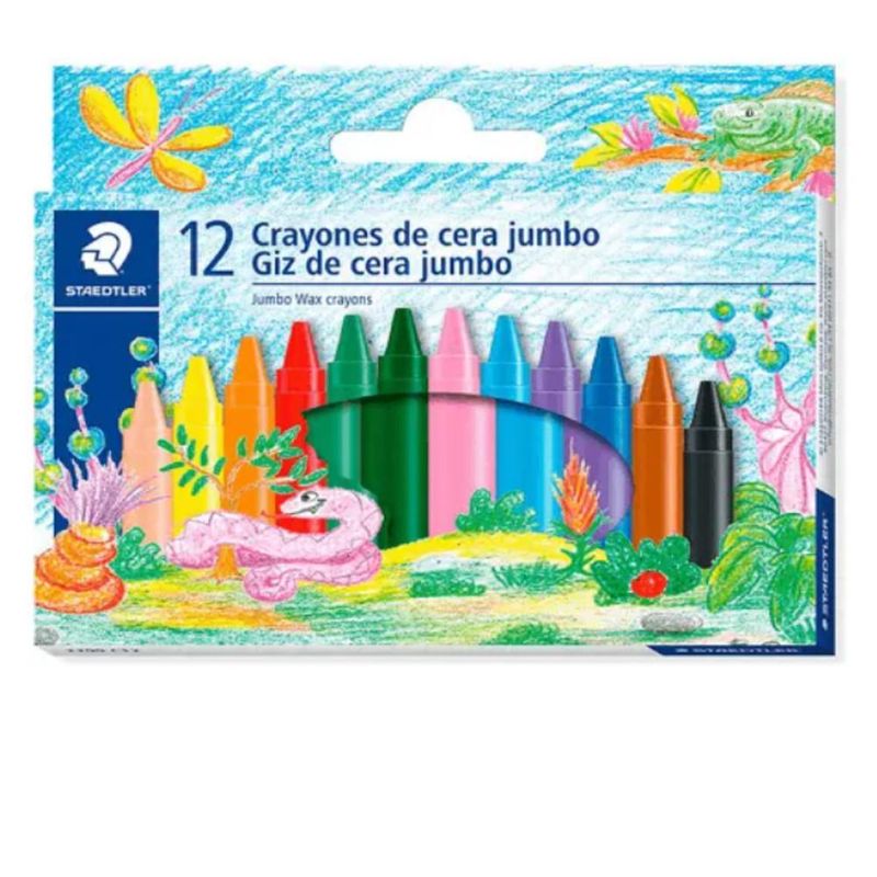 Giz de Cera Jumbo C/ 12 Cores 96gr Ref. 2299 Staedtler (12 unidades)
