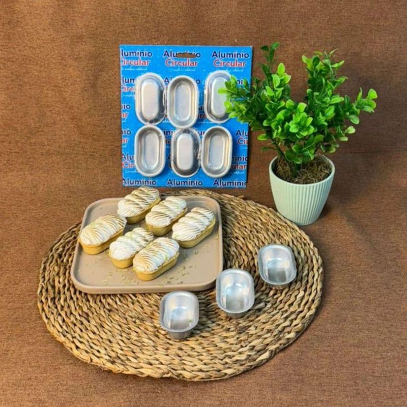 Forma Eclair 7x3,5x2 Ref.: 872 Alumínio Circular (06 unidades)