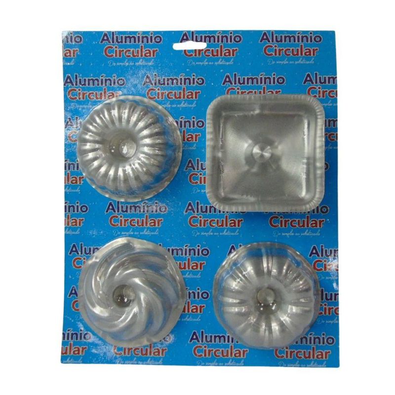 Kit Mini Formas Gourmet Ref.: 873 Alumínio Circular (04 unidades variadas)