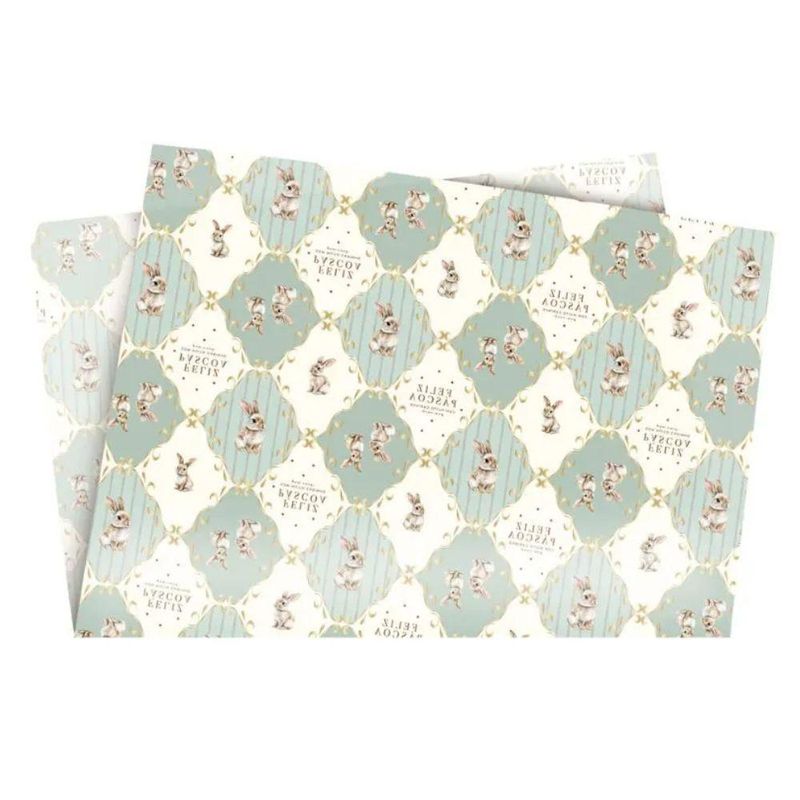 Papel De Seda Classique Bunny Verde Ref.: 12100256 49x69cm Cromus (25 unidades)