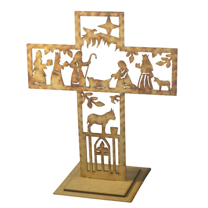 Cruz Presépio em MDF 20,7x16,5 Ref.: LJ475 LJ Artesanatos (01 unidade)