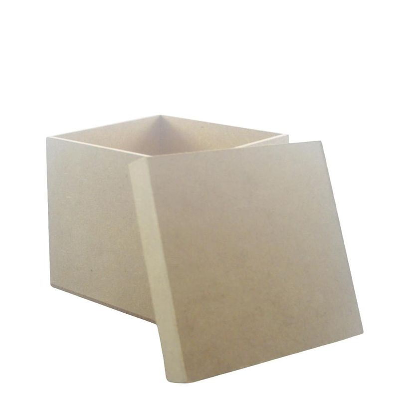 Caixa de MDF Quadrada C/ Tampa Solta Lisa 10x10x10cm Ref.: LJ305 LJ Artesanatos (01 unidade)