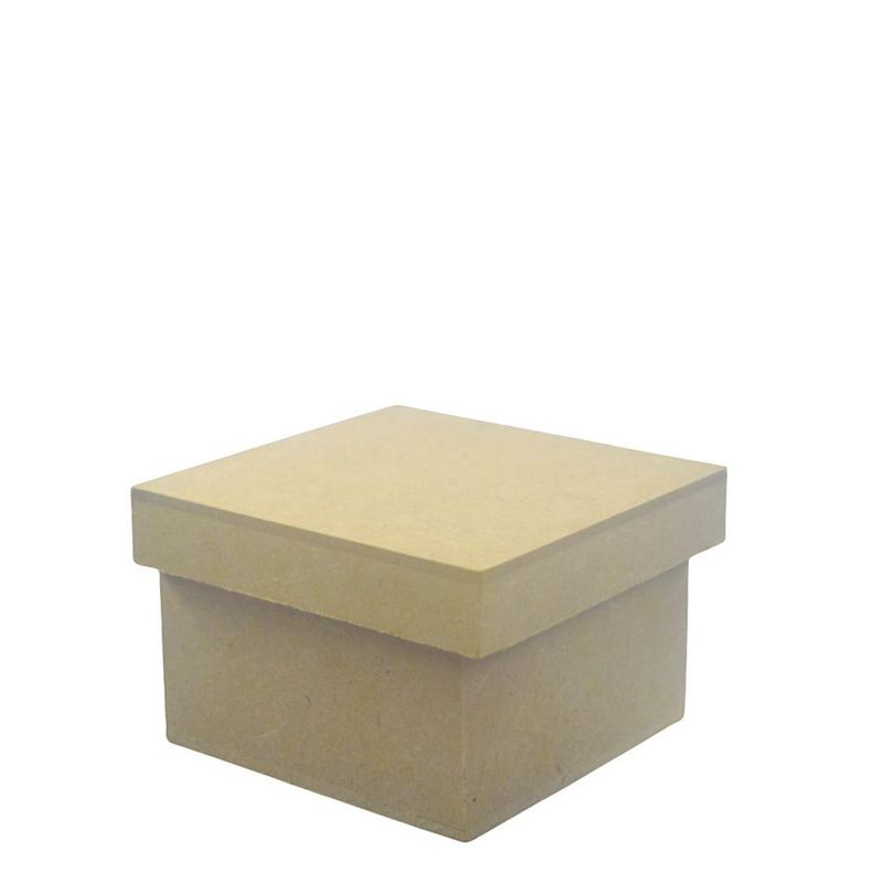Caixa de MDF Quadrada C/ Tampa Solta Lisa 8x8x6cm Ref.: LJ900 LJ Artesanatos (01 unidade)