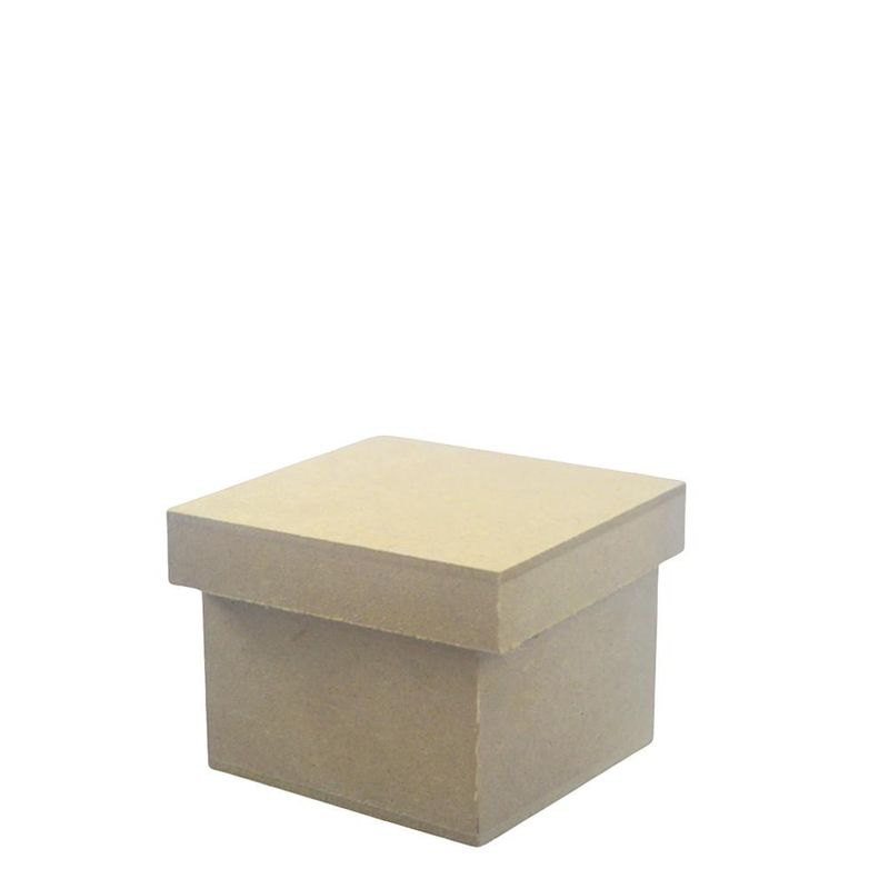 Caixa de MDF Quadrada C/ Tampa Solta Lisa 7x7x6cm Ref.: LJ901 LJ Artesanatos (01 unidade)