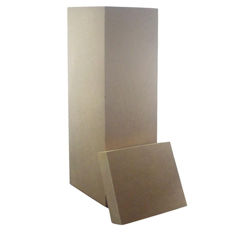 Caixa de MDF P/ Garrafa de Vinho C/ Tampa Solta Lisa 10x10x36cm Ref.: LJ221 LJ Artesanatos (01 unidade)