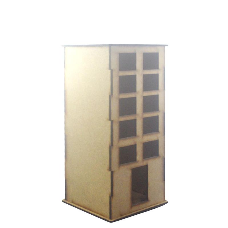 Prédio Cenário de MDF 10x10x25cm Ref.: LJ133 LJ Artesanatos (01 unidade)