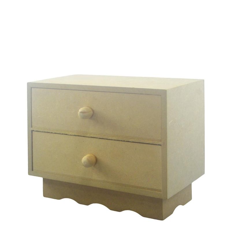 Mini Cômoda de MDF C/ 02 Gavetas e Rodapé 14,5x18x98cm 6MM Ref.: LJ312 LJ Artesanatos (01 unidade)