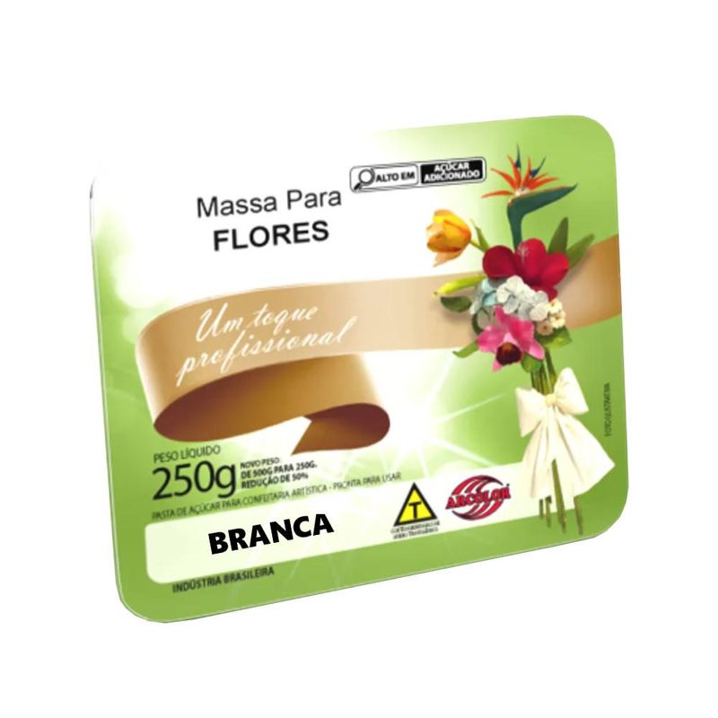 Massa P/ Flores Branca Arcócolor (250 gramas)