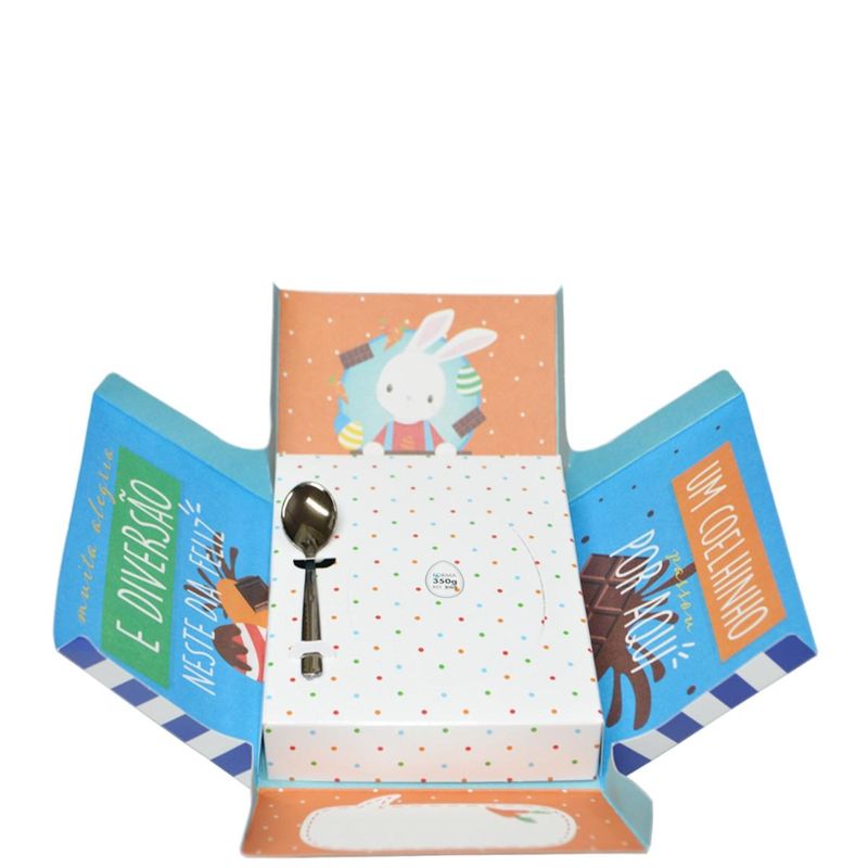 Caixa Surpresa Ovo de Colher 350g Brilho de Páscoa Azul Ref. 13003882 Cromus (01UND)