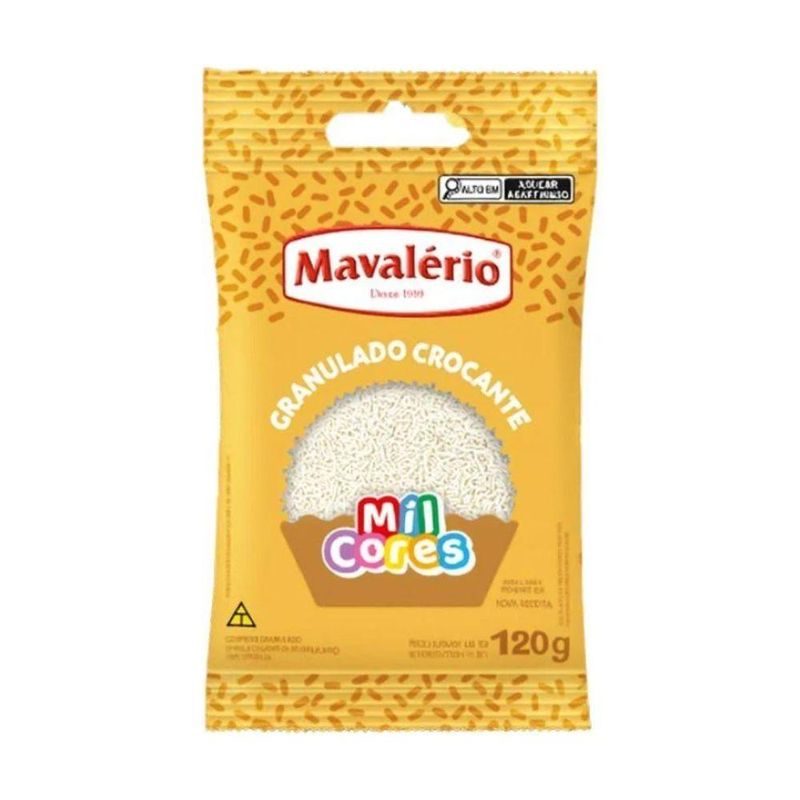 Confeito Granulado Crocante Branco Mil Cores Mavalério (120 gramas)
