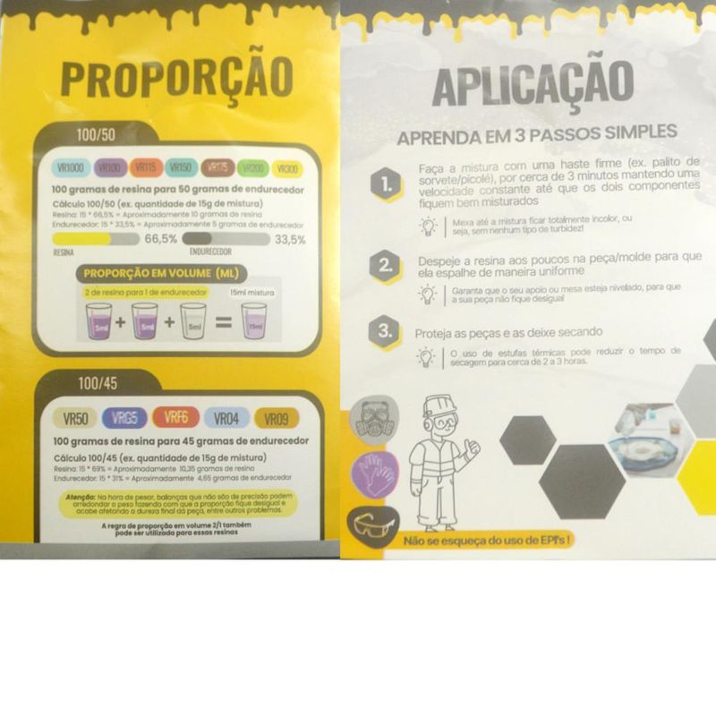 Resina Epóxi VR 100 + Endurecedor VRE100 Baixa Espessura VipResinas (750 gramas)