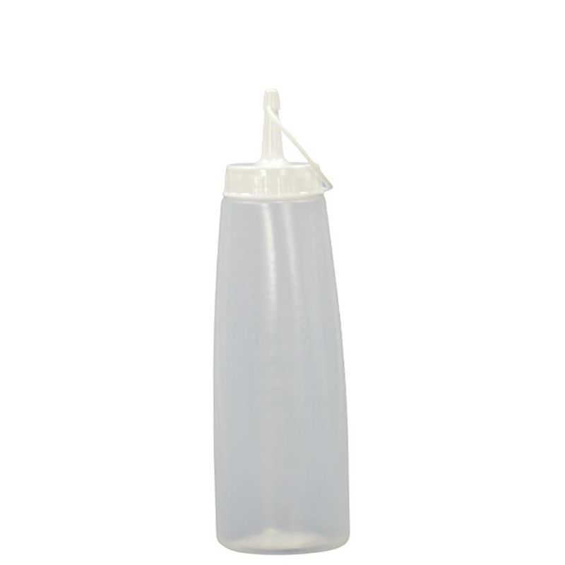 Bisnaga de Plástico Incolor C/ Tampa Branca 500ml Ref.: 071300 Injetemp (01 unidade)