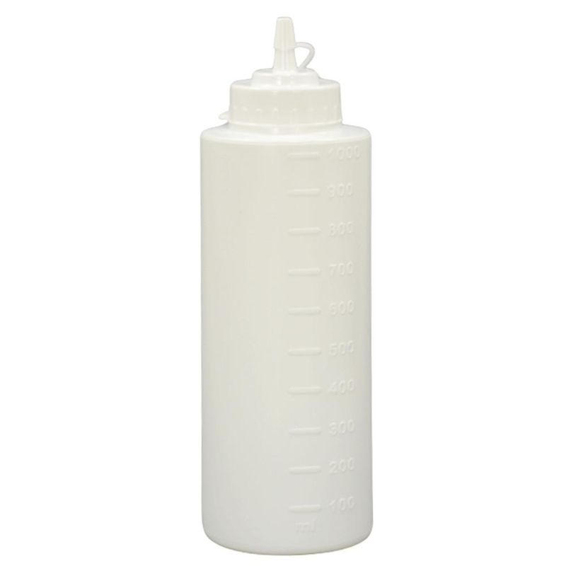Bisnagão Branco C/ Tampa Branca Ref.: 068900 1 Litro Injetemp (01 unidade)