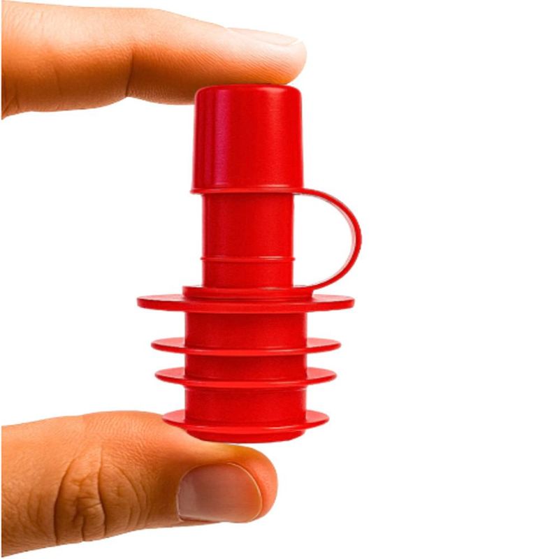 Bico Dosador de Plástico P/ Garrafa de Azeite Pimenta Rosca 20mm Vermelho (01 unidade)