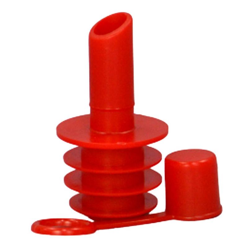 Bico Dosador de Plástico P/ Garrafa de Azeite Pimenta Rosca 20mm Vermelho (01 unidade)