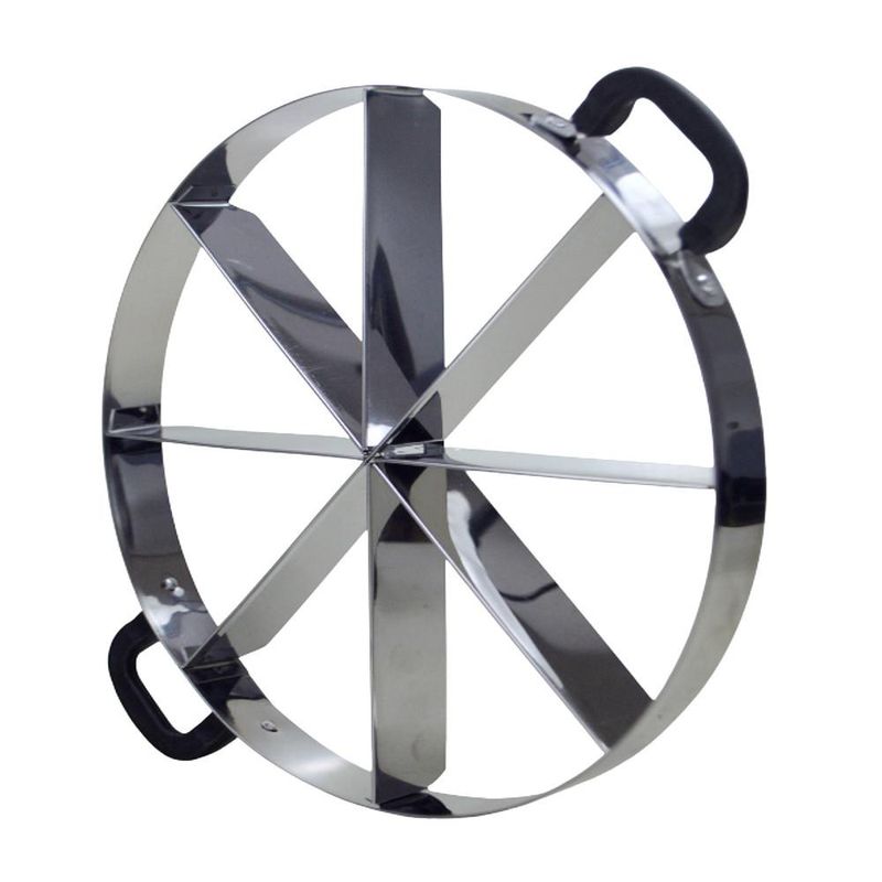Marcador e Cortador de Inox P/ Torta e Bolo 8 Fatias 28x4cm Alumínio Circular (01 unidade)
