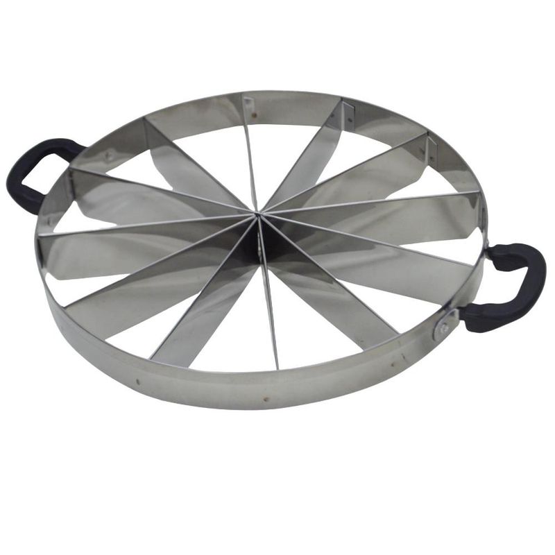 Marcador e Cortador de Inox P/ Torta e Bolo 12 Fatias 28x4 Alumínio Circular (01 unidade)