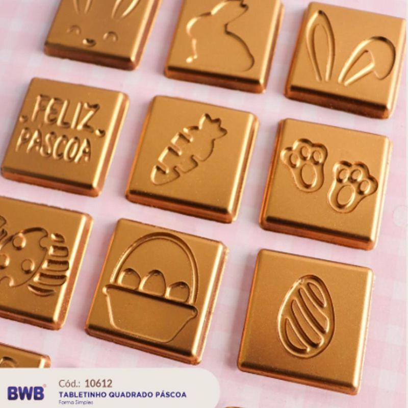 Forma de Acetato Simples Tabletinho Quadrado Páscoa Ref. 10612 BWB (01 unidade)