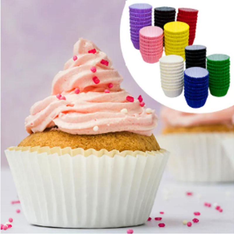 Forma de Papel para Cupcake Lisa 5x3.5cm Flip Festas (45 unidades)-marrom