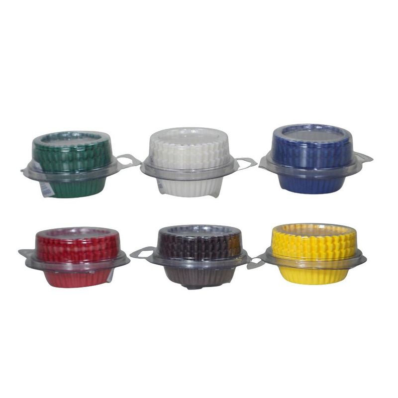 Forma de Papel para Mini Cupcake Lisa 4.2x2.5cm Flip Festas (45 unidades)-vermelho