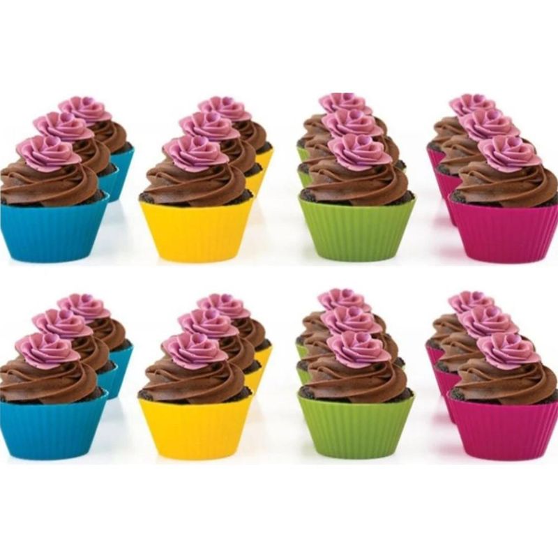 Forma de Papel para Mini Cupcake Lisa 4.2x2.5cm Flip Festas (45 unidades)-vermelho