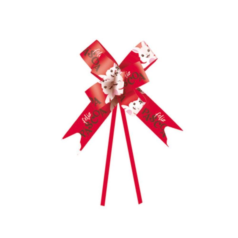 Laço Pronto Felicita Vermelho 2,2x42cm Ref.: 18400524 Cromus (10 unidades)