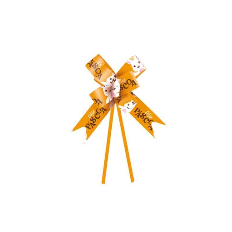 Laço Pronto Felicita Laranja 1,8x36cm Ref.: 18400538 Cromus (10 unidades)