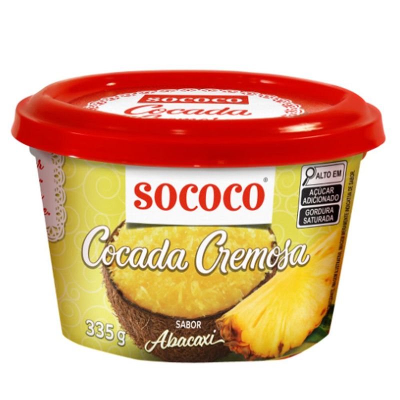 Cocada Cremosa Sabor Abacaxi Sococo (335 gramas)