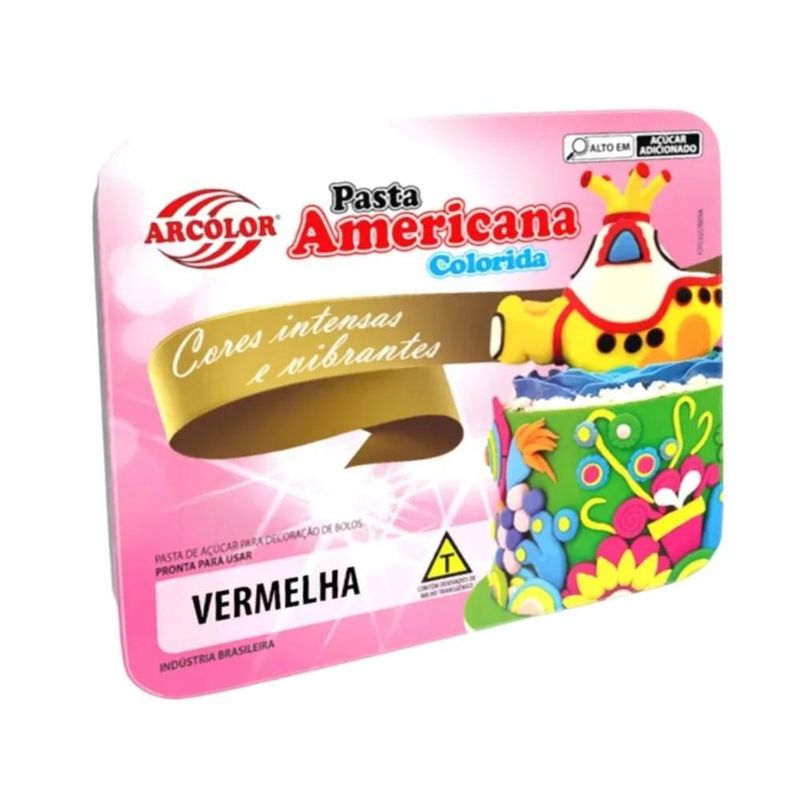 Pasta Americana Colorida Vermelha Arcólor (250 gramas)