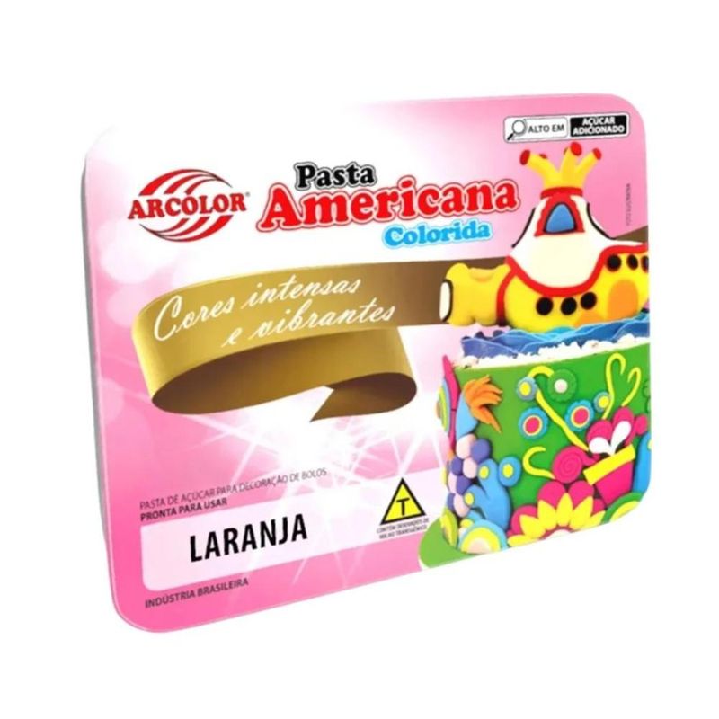 Pasta Americana Colorida Laranja Arcólor (250 gramas)