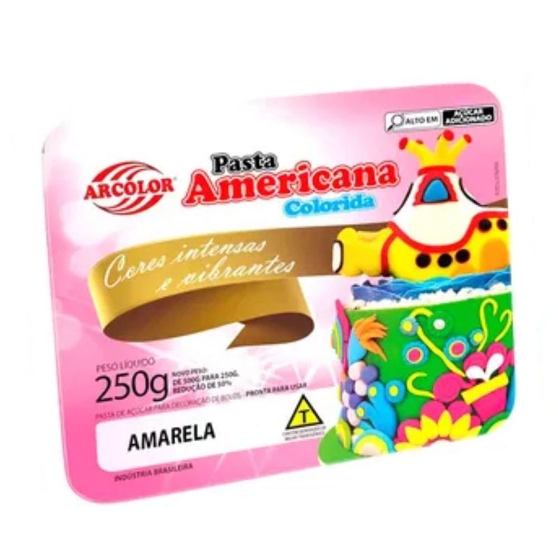 Pasta Americana Colorida Amarela Arcólor (250 gramas)