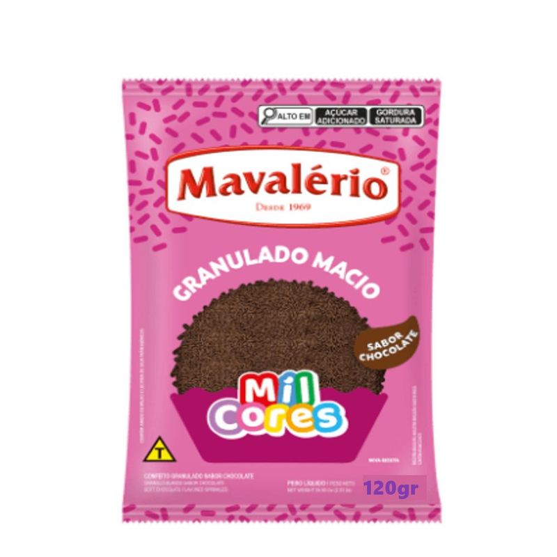 Confeito Flocos Macios Sabor Chocolate Mil Cores Mavalério (120 gramas)