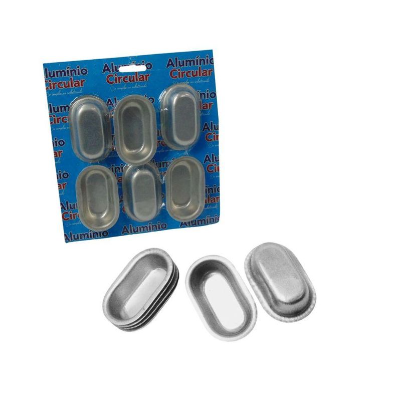 Forma de Alumínio Eclair 7x3,5x2 Ref. 872 Alumínio Circular (06 unidades)