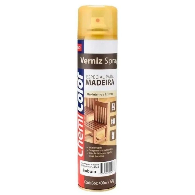 Tinta Verniz Spray P/ Madeira Chemi Color Imbuia 400ml Baston (01 unidade)
