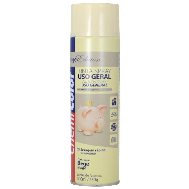 Tinta em Spray Uso Geral Chemi Color Edition Bege 400ml Baston (01 unidade)