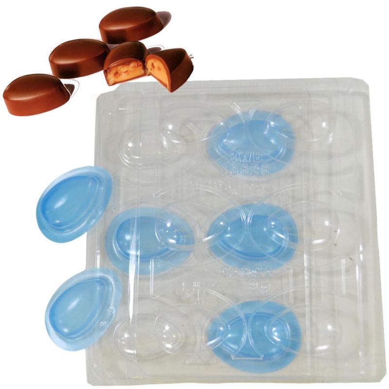 Forma de Acetato com Silicone Bombom Ovo Liso 6 Cavidades 9gr Ref. 10626 BWB (01 unidade)