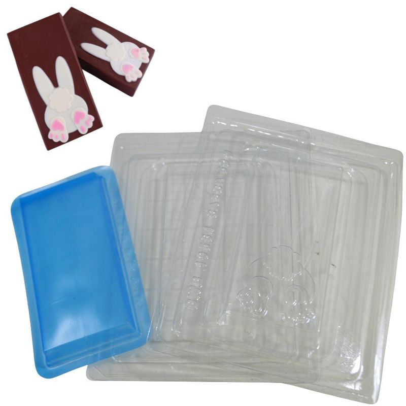 Forma de Acetato com Silicone Barra Bumbum Coelho 50gr Ref. 10564 BWB (01 unidade)