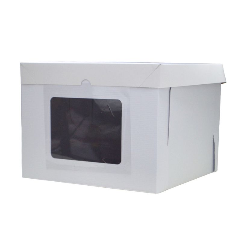 Caixa Bolo Cubo C/ Visor Branca Ref.: 6428.01 26,5x26,5x25 Ultrafest (01 unidade)