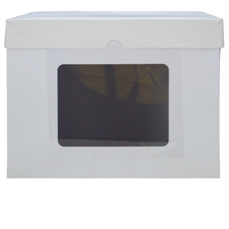 Caixa Bolo Cubo C/ Visor Branca Ref.: 6428.01 26,5x26,5x25 Ultrafest (01 unidade)