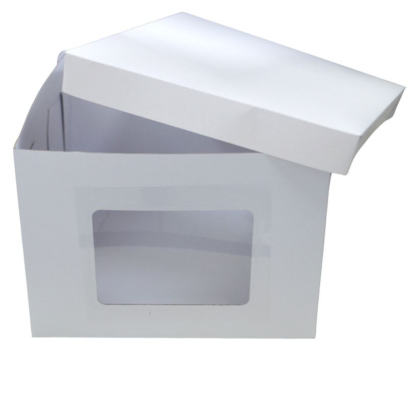 Caixa Bolo Cubo C/ Visor Branca Ref.: 6428.01 26,5x26,5x25 Ultrafest (01 unidade)