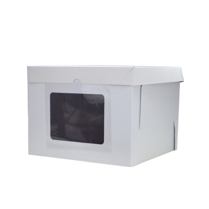 Caixa Bolo Cubo C/ Visor Branca Ref.: 6427.01 21x21x20cm Ultrafest (01 unidade)