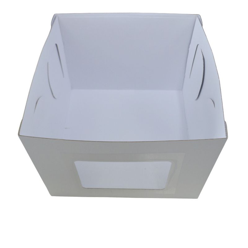 Caixa Bolo Cubo C/ Visor Branca Ref.: 6427.01 21x21x20cm Ultrafest (01 unidade)
