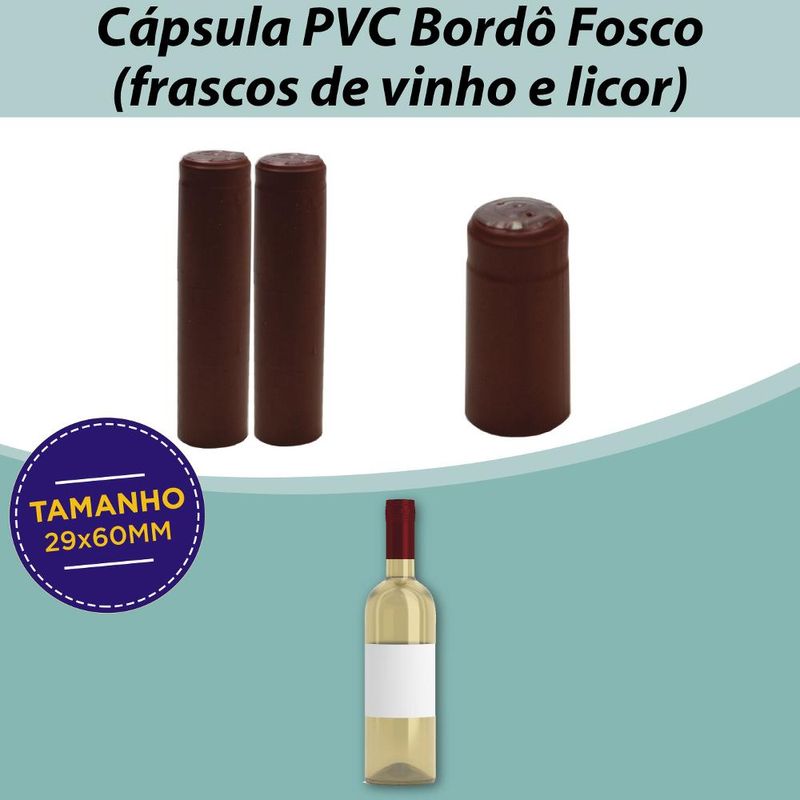 Cápsula (Lacre de Segurança) de PVC 29x60x0,07mm Bordô Fosco (1000 unidades)