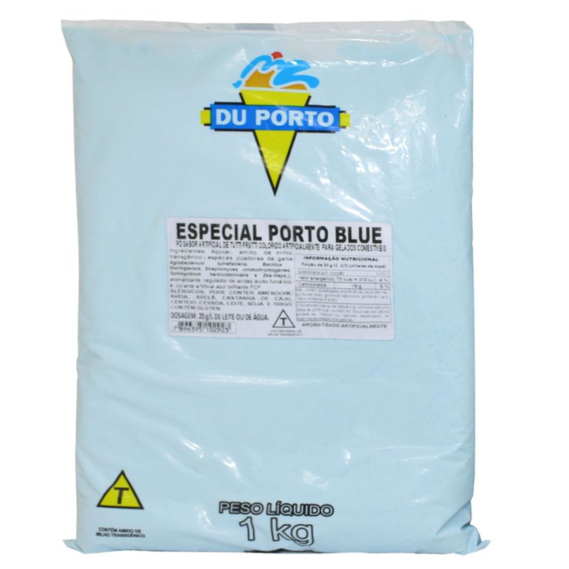 Pó para Gelados Comestíveis Sabor Especial Porto Blue Du Porto (1KG)