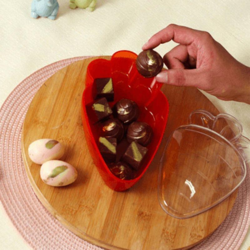 Cake Box de Acrílico Cenoura Bicolor C/ Tampa Transparente e Base Laranja 750ml BlueStar (01 unidade)