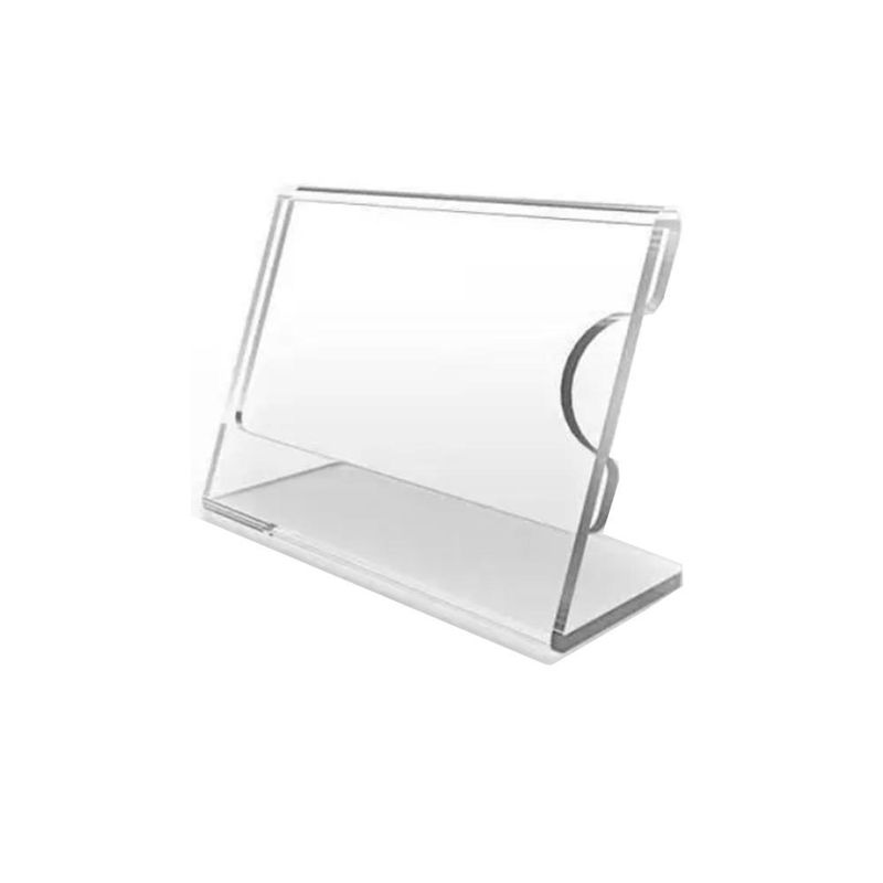 Porta Preço de Acrílico em L Transparente 7.9x5.5cm (01 unidade)