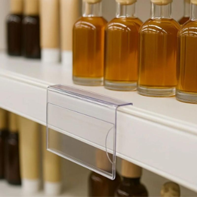 Porta Preço de Acrílico em L Transparente 7.9x5.5cm (01 unidade)