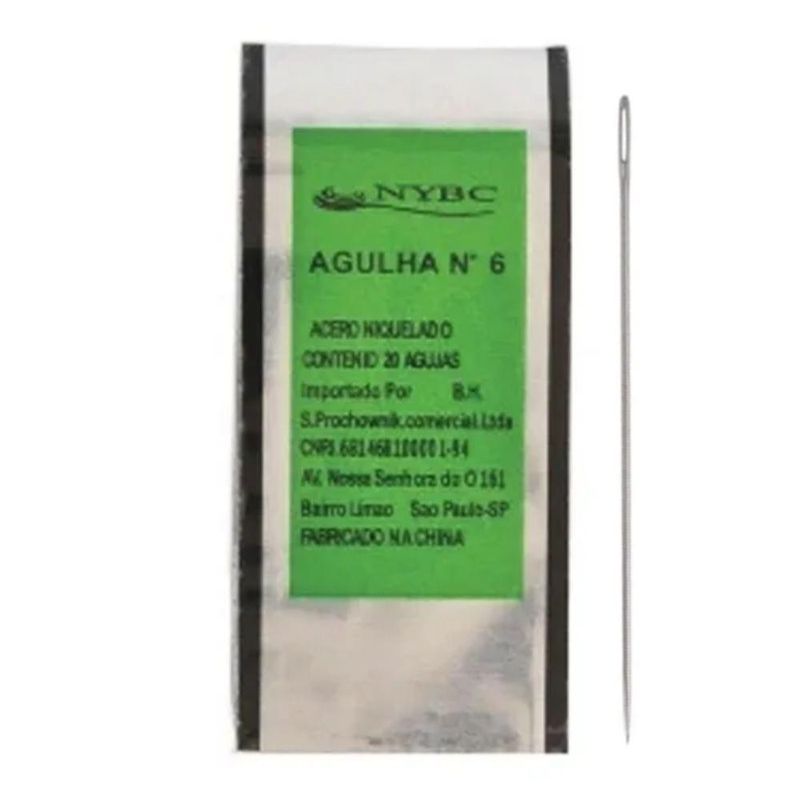 Agulha M Tamanho 06 4.5cm NYBC (20 Agulhas)