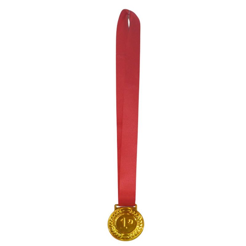 Medalha Dourada Decorativa C/ Cordão Vermelho Ref. 4335031 Mirandinha (01 unidade)